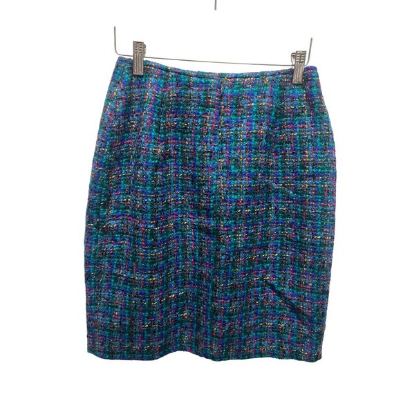 The Limited Vintage 90's Teal Tweed 2 Piece Skirt Suit - Picture 8 of 9